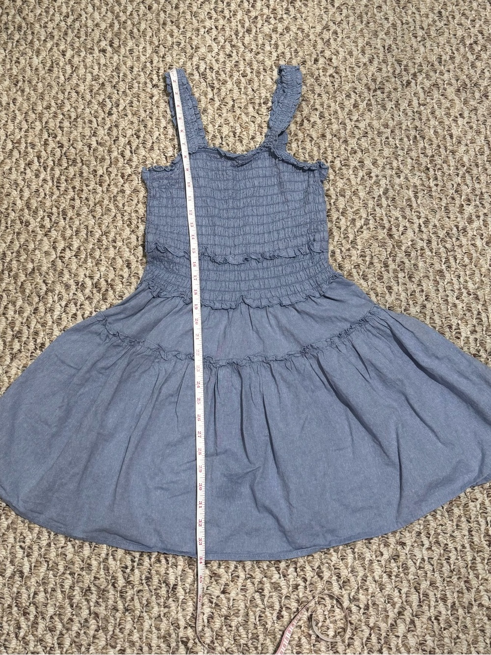 Celebrity Pink Blue Smocked Tank Dress